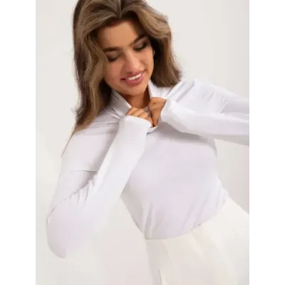 Bavlněná dámská halenka s límcem MODA2527 bílá