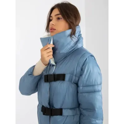 Dámská zimní bunda s odepinatelnými rukávy MODA8139 modrá