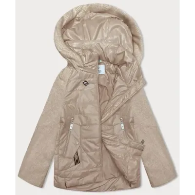 Krátká volná dámská bunda MODA3962 camel