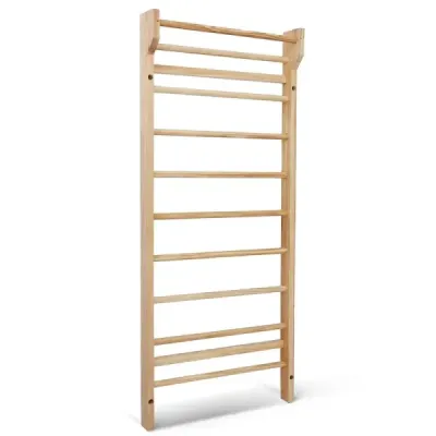 Dřevěné nástěnné tyče s táhlem a 10 příčkami lezecká stěna 150 kg nosná gymnastická stěna