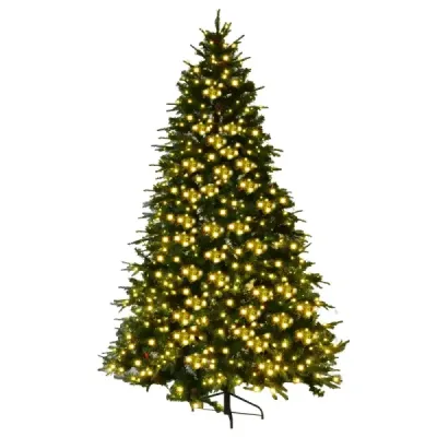 Umělý vánoční stromek s LED pohádkovými světly Vánoční stromek 210/225/240 cm Zelená-225 cm