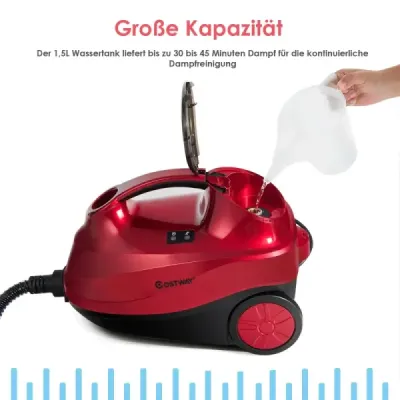 Parní čistič parní metla 2000W parní čistič na podlahy s 19 doplňky červený