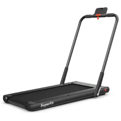 Elektrický běžecký pás 1-12km/h LED displej Skládací cvičební kolo Fitness stroj 120kg černý