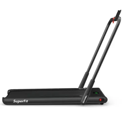 Elektrický běžecký pás 1-12km/h LED displej Skládací cvičební kolo Fitness stroj 120kg černý