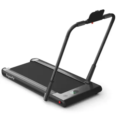 Elektrický běžecký pás 1-12km/h LED displej Skládací cvičební kolo Fitness stroj 120kg černý