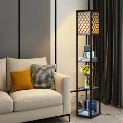 160x26x26cm police na stojací lampy Moderní interiérové ​​osvětlení s 3-úrovňovou stojací lampou