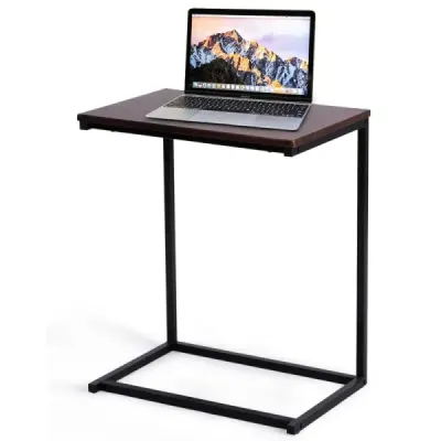 Stolek na notebook stolek na počítač stolek na PC stolek stolek kov + dřevo 55 x 35 x 65 cm káva