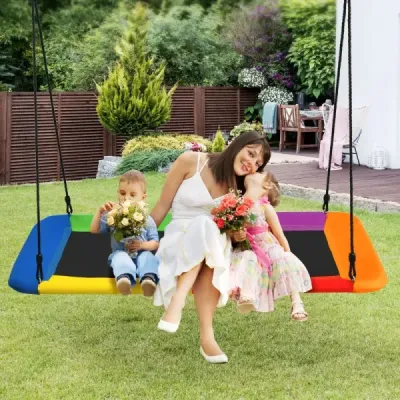100-180 cm houpačka na stromě, houpačka pro děti hnízdo houpačka na stromě s nastavitelnými lany Barevné