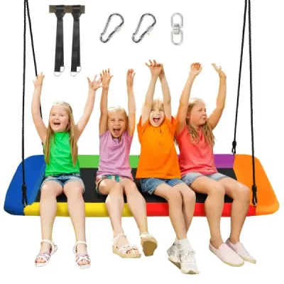 100-180 cm houpačka na stromě, houpačka pro děti hnízdo houpačka na stromě s nastavitelnými lany Barevné