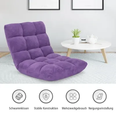 Židle s opěradlem Polohovatelná židle z korálového sametu 105 x 56 x 15 cm Hnědá