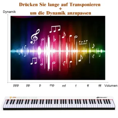 Digitální piano s 88 klávesami přenosná elektronická klávesnice 127 x 21,5 x 6,5 cm bílá + černá