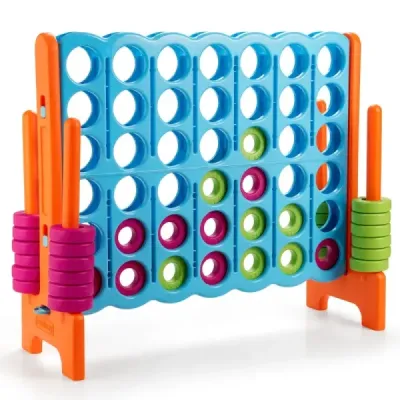 Match Four Game Čtyři v řadě se 42 Jumbo kroužky 120 x 42 x 104 cm Modrá + oranžová