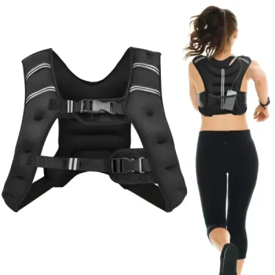 15KG zátěžová vesta Tréninková vesta s reflexními pásy a nastavitelným popruhem Fitness vesta