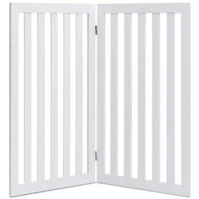 Zábrana Dogs 89 cm vysoká 4 panely Bezpečnostní zábrana Dřevo skládací (bílá-rozšíření)