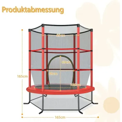 ?140 cm zahradní trampolína s bezpečnostní sítí Trampolína do 135 kg zatížitelná pro děti od 3 let Barevná