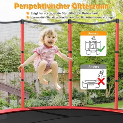 ?140 cm zahradní trampolína s bezpečnostní sítí Trampolína do 135 kg zatížitelná pro děti od 3 let Barevná