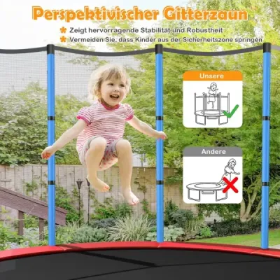 ?140 cm zahradní trampolína s bezpečnostní sítí Trampolína do 135 kg zatížitelná pro děti od 3 let Barevná