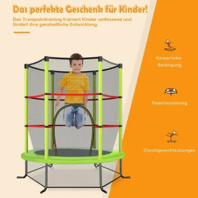 ?140 cm zahradní trampolína s bezpečnostní sítí Trampolína do 135 kg zatížitelná pro děti od 3 let Barevná
