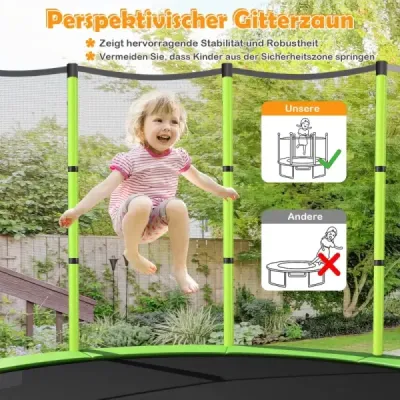 ?140 cm zahradní trampolína s bezpečnostní sítí Trampolína do 135 kg zatížitelná pro děti od 3 let Barevná