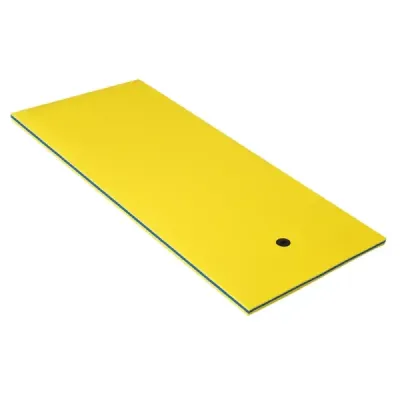 Vodní podložka plovoucí pěnová podložka XPE pěna 220 x 90 x 4 cm žlutá + modrá