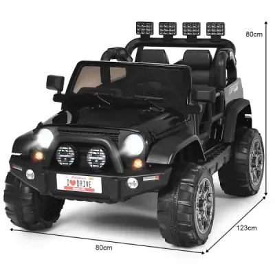 12V elektrické auto na baterie se 2 sedadly, 123 x 80 x 80 cm, černé
