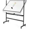 Mobilní magnetická velká oboustranná tabule otočná o 360° 90 x 120 cm černá + bílá