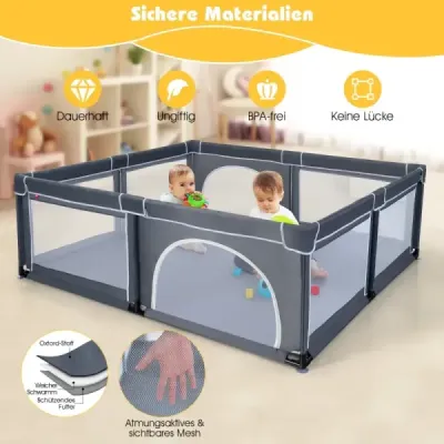 Dětská ohrádka s 50 míčky na hraní Ohrádka se zipem Tmavě šedá