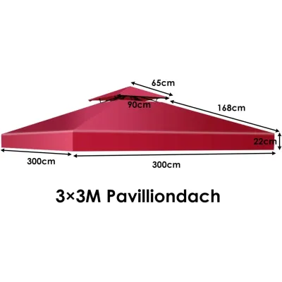 Náhradní vrchní kryt 300 x 300 cm na terasu pro dvoupodlažní pavilon Víno