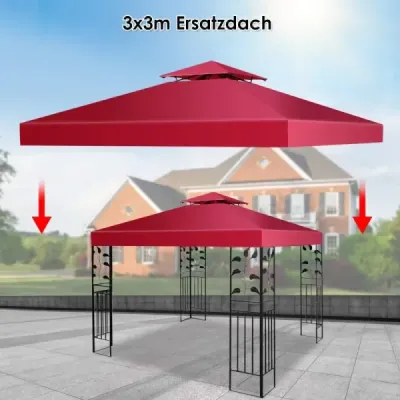 Náhradní vrchní kryt 300 x 300 cm na terasu pro dvoupodlažní pavilon Víno