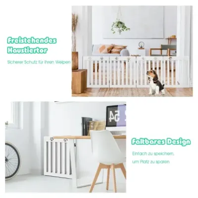 Zábrana Dog Guard Dřevěná sklápěcí schodišťová vrata vysoká 60 cm bílá