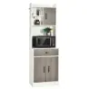 Kuchyňská skříňka vysoká skříňka dřevěná se zásuvkou nastavitelné police 60 x 40 x 180 cm bílá