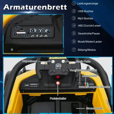 Dětské elektrické autíčko 12 V Dětské elektrické závodní autíčko pro batolata s dálkovým ovládáním Žluté