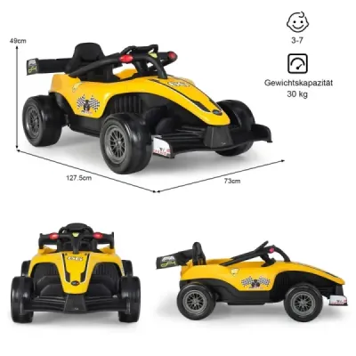 Dětské elektrické autíčko 12 V Dětské elektrické závodní autíčko pro batolata s dálkovým ovládáním Žluté