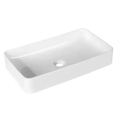 Porcelánové umyvadlo Keramické umyvadlo s výsuvným odpadem 60 x 35 x 11 cm Bílá