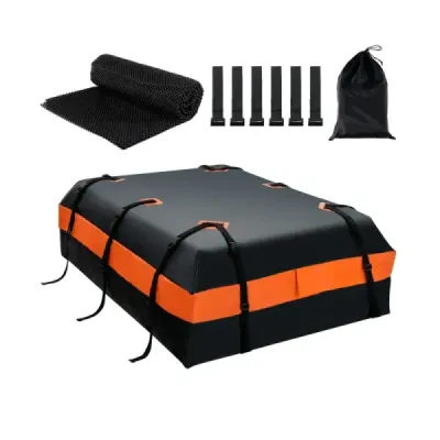 Vodotěsný střešní box o objemu 600 l pro všechna vozidla 132x100x43cm Black+Orange