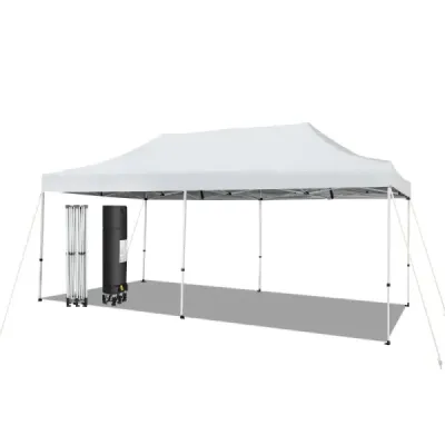 Velký vyskakovací stan s baldachýnem 600 x 300 cm Okamžitá ochrana před sluncem s kolečky