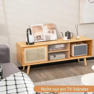 TV skříňka Moderní TV stojan pro televizory do 55 palců 120,5 x 31 x 45,5 cm Přírodní