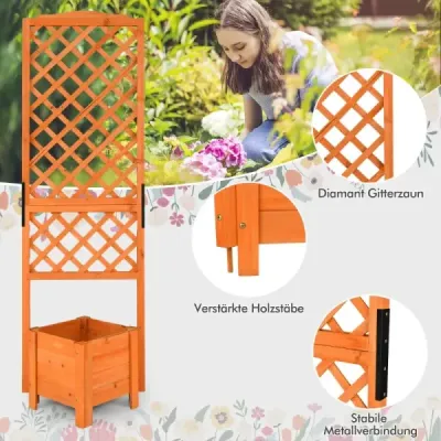 Zahradní box 180 cm vysoký s mřížkou oranžový