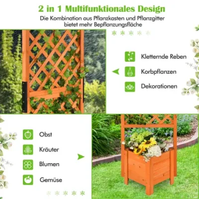 Zahradní box 180 cm vysoký s mřížkou oranžový