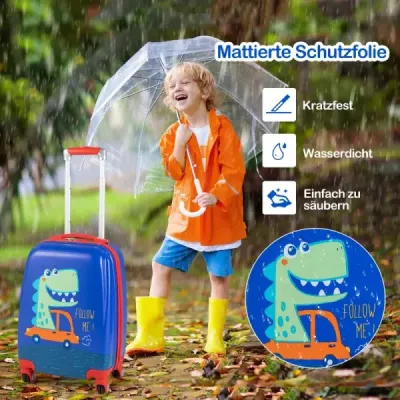 2-dílná dětská zavazadlová souprava příruční zavazadla a batoh modrá