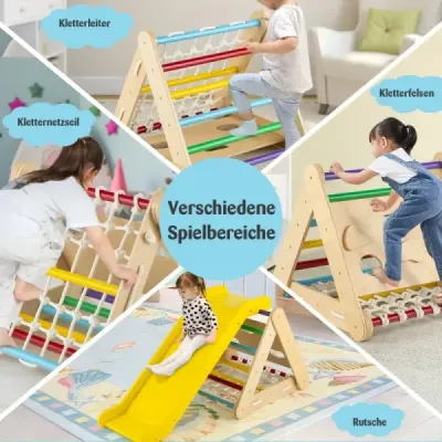 Lezecká hračka pro batolata Trojúhelníková prolézačka 4 v 1 s rampou Vícebarevná