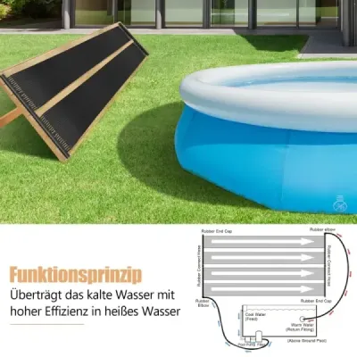 Ohřev bazénu 500 x 75 cm solární kolektorové panely pro 21500 L nadzemní a zapuštěné bazény