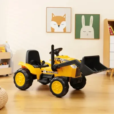 Dětský mobilní bagr s nastavitelnou lopatou pro děti od 3 do 8 let Žlutá