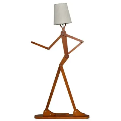 160 cm vysoká dřevěná stojací lampa Dekorativní humanoidní rohová lampa příroda