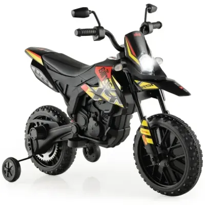 12V dětská elektrická motorka s tréninkovými koly Aprilia Licencovaná elektrická motorka černá
