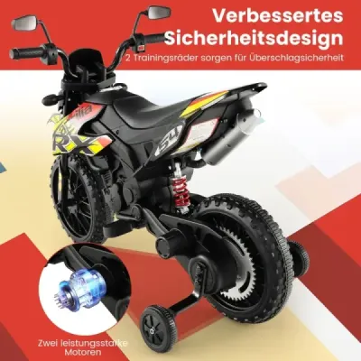 12V dětská elektrická motorka s tréninkovými koly Aprilia Licencovaná elektrická motorka černá