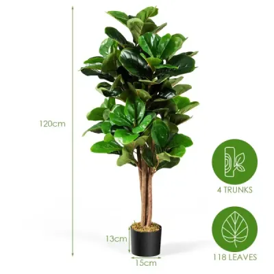 120 cm umělý fíkovník umělá rostlinná dekorace s květináčem