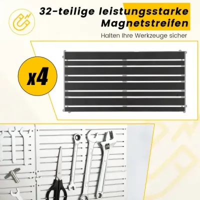 Magnetický držák na nářadí na zeď 4 desky na nářadí 32 silných magnetických proužků