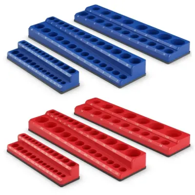 6 ks držáků na nástrčné klíče magnetické 1/2-palcové, 3/8-palcové a 1/4-palcové nástrčné lišty na nástrčné klíče