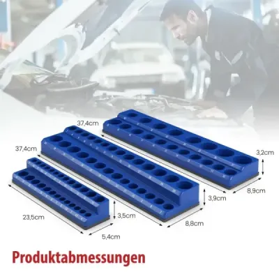 6 ks držáků na nástrčné klíče magnetické 1/2-palcové, 3/8-palcové a 1/4-palcové nástrčné lišty na nástrčné klíče